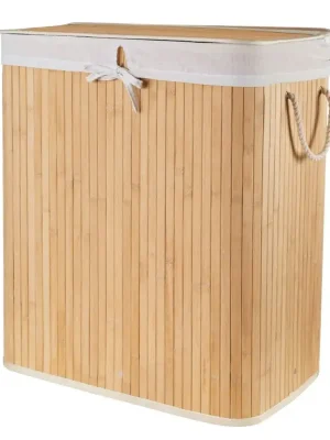 Ihned K Objednání Bambusový koš na prádlo s víkem Compactor Bamboo XXL 105 L - 2dílný, přírodní,52 x 32 x 63