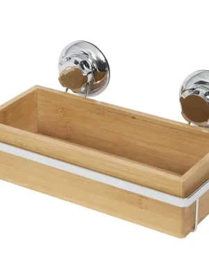 Bambusová polička na koupelnové doplňky na zeď Compactor Bestlock SPA Bamboo s přísavkou Cenově Výhodný