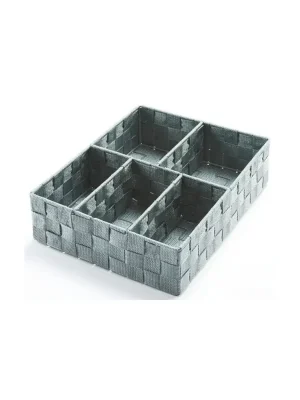 Organizér na prádlo a doplňky Compactor TEX - 5 dílný, 32 x 25 x 8 cm, šedý Hit Sezóny