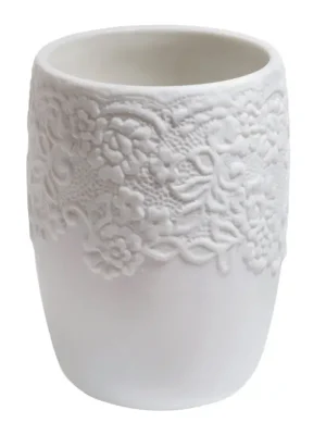 Finální Výprodej Spirella kelímek na zubní kartáčky COSY, bílý, porcelán
