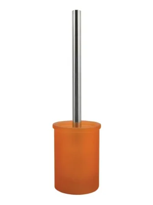 Výprodej Spirella WC štětka YOKO, se skleněnou nádobou, oranžová