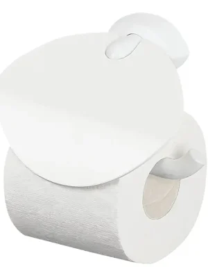 Vrácení Zdarma Spirella nástěnný držák na toaletní papír LEMON, s krytem, bílý, plast