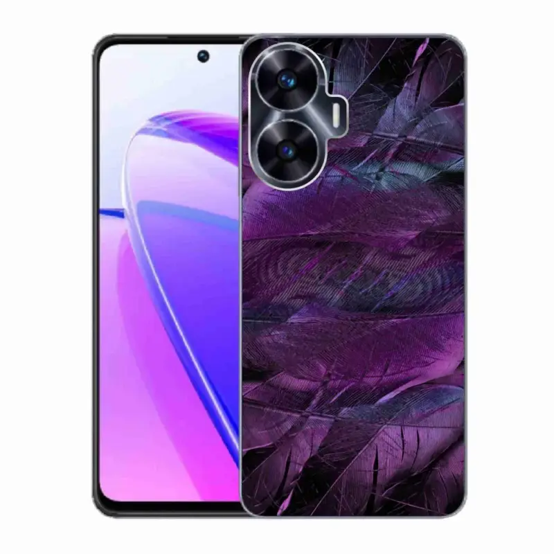 Nová Kolekce Gelový kryt mmCase na Realme C55 - fialová pírka