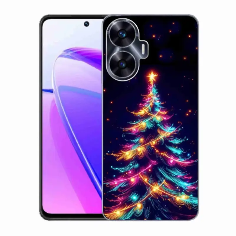 Gelový kryt mmCase na Realme C55 - neonový vánoční stromek Ihned K Objednání