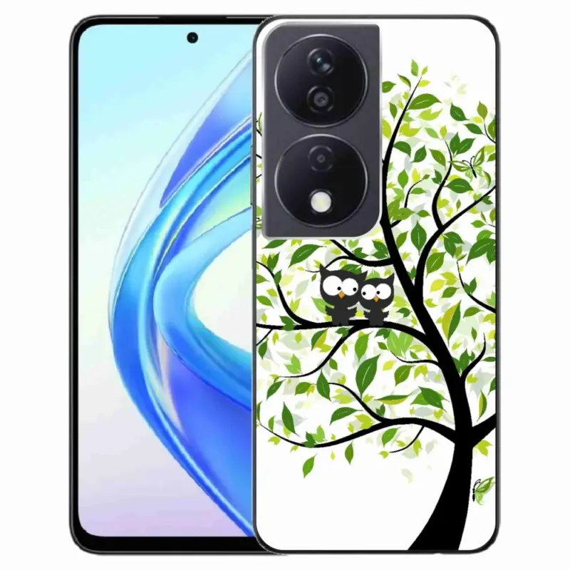 Novinka Gelový kryt mmCase na Honor X7b/Honor 90 Smart - sovičky na stromě