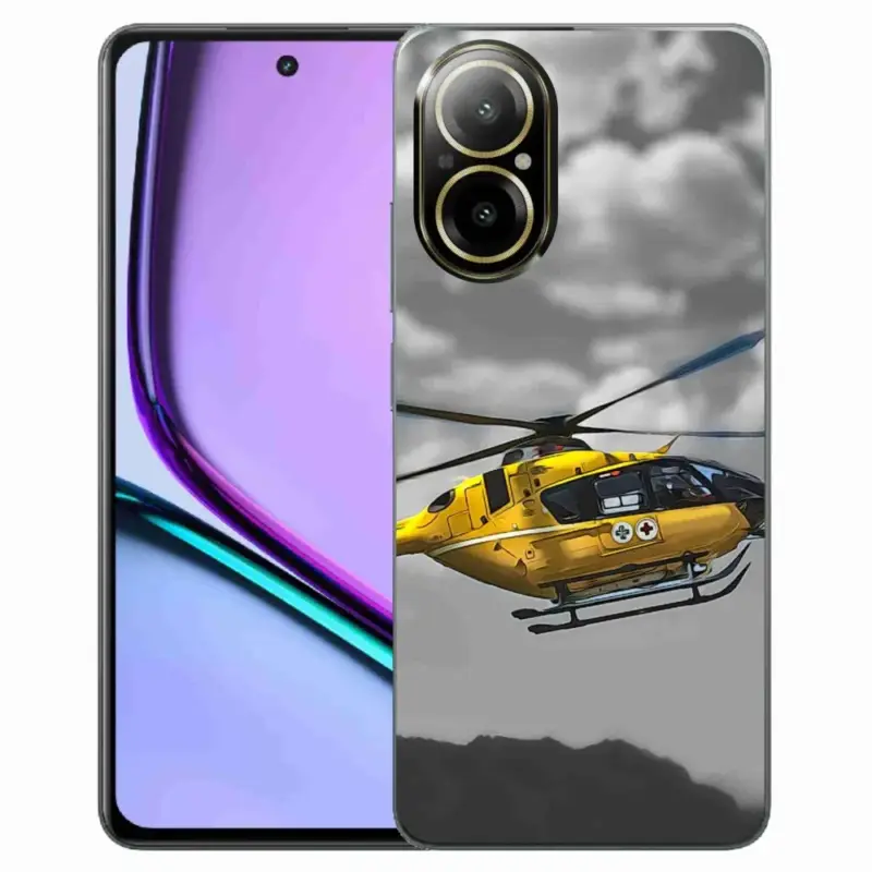 Gelový kryt mmCase na Realme C67 - žlutá helikoptéra Tovární Cena