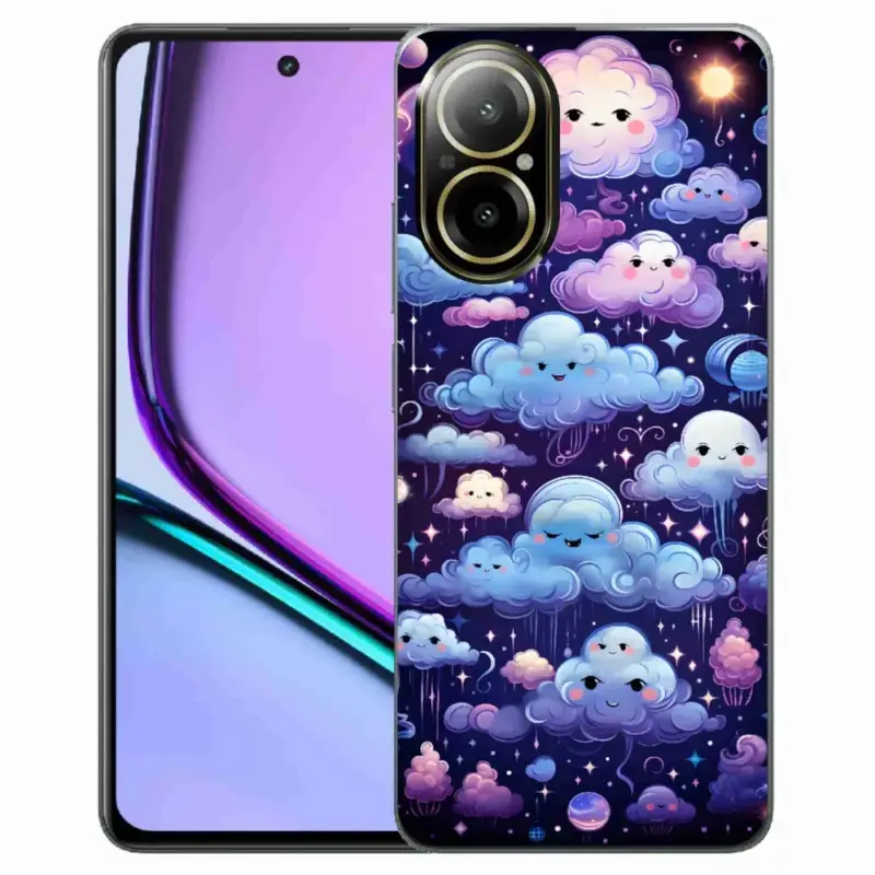 Gelový kryt mmCase na Realme C67 - mráčky Nízká Cena