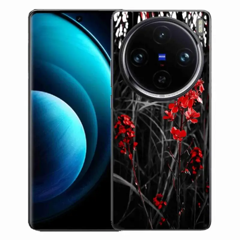 Ihned K Objednání Gelový kryt mmCase na Vivo X100 Pro 5G - červená rostlina