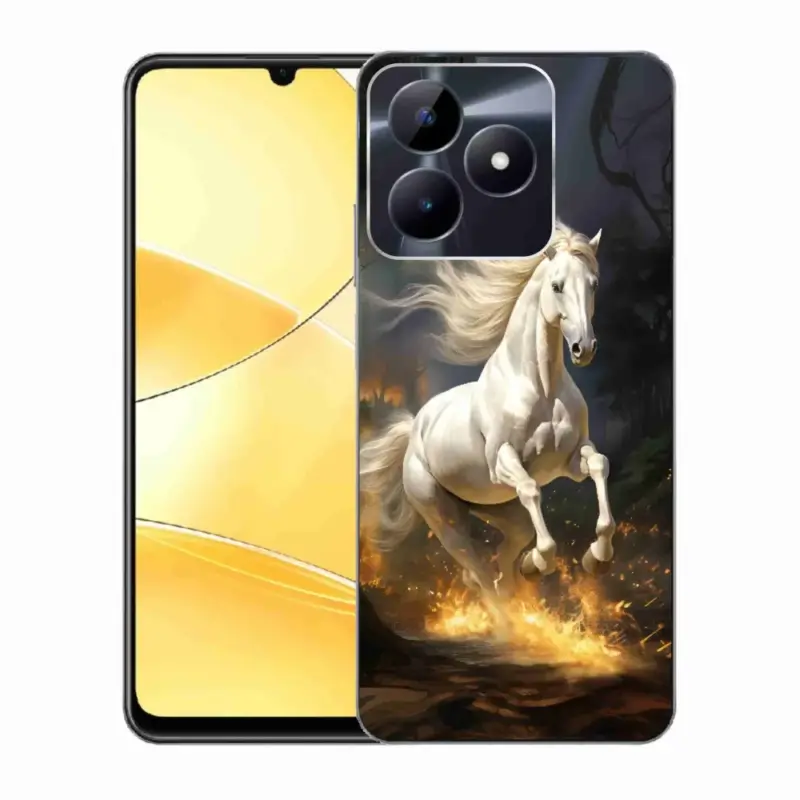 Gelový kryt mmCase na Realme C51/C53 - bílý kůň 2 Poslední Šance