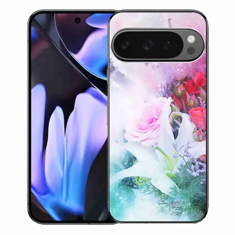 Tovární Cena Gelový kryt mmCase na Google Pixel 9 Pro XL - květiny 4
