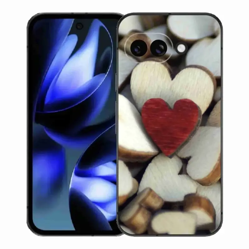 Víkendová Akce Gelový kryt mmCase na Google Pixel 9a - gravírované červené srdce