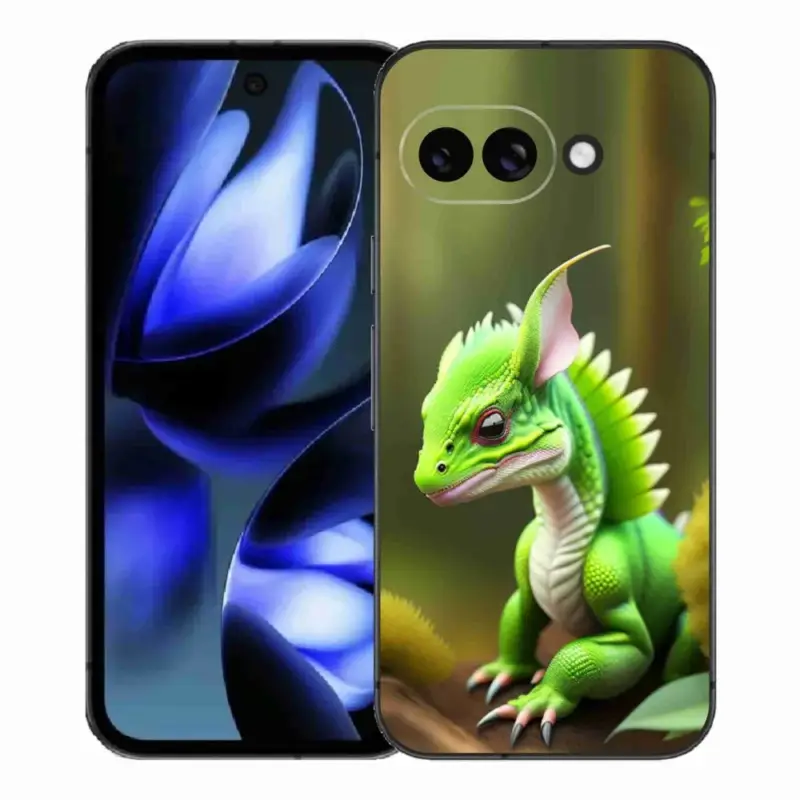 Gelový kryt mmCase na Google Pixel 9a - zelený dráček Nízká Cena