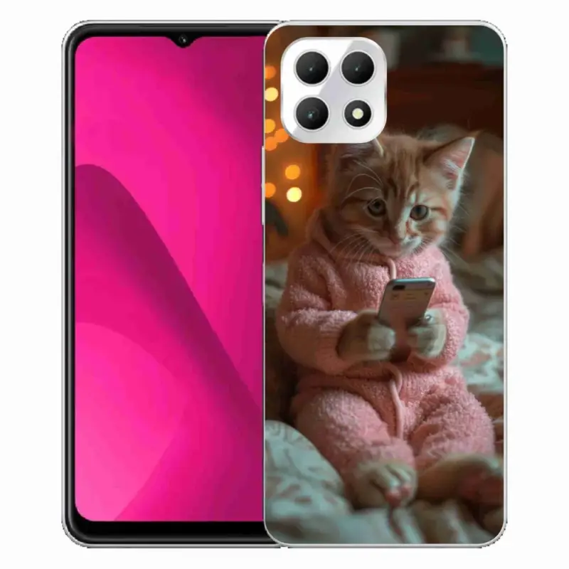 Tovární Cena Gelový kryt mmCase na T-Mobile T Phone 2 - kotě s mobilem
