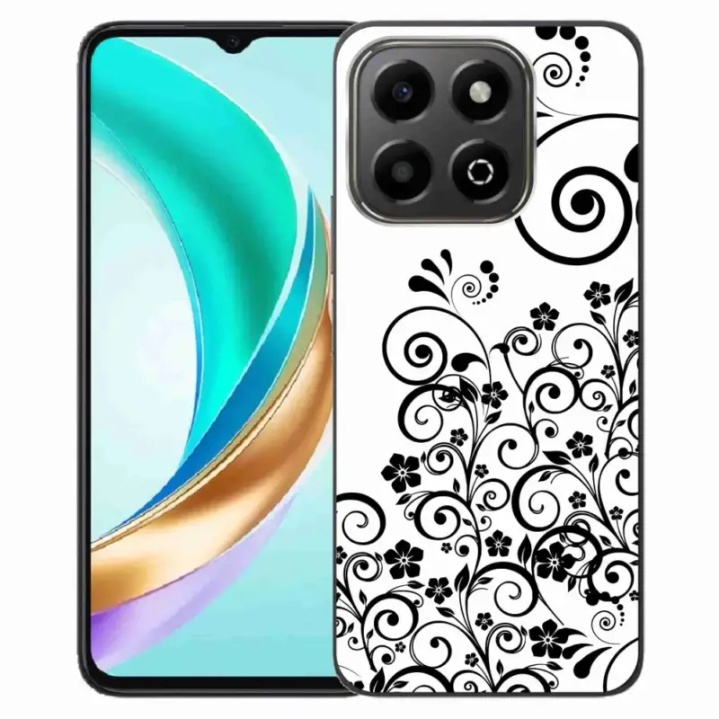 Gelový kryt mmCase na Honor X6b - černobílé květinové vzory Pouze Dnes