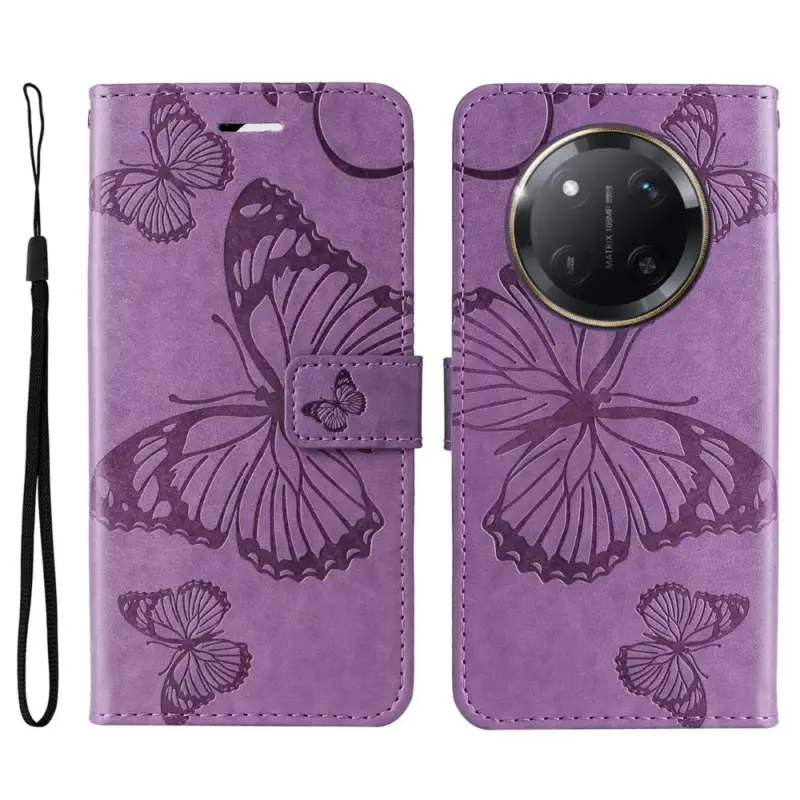 Nejlepší Cena Big Butterfly knížkové pouzdro na Honor Magic 7 Lite 5G - fialové