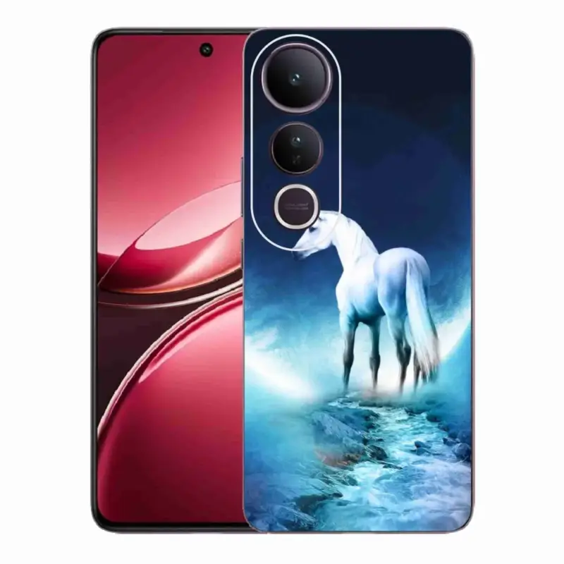 Přímo Od Výrobce Gelový kryt mmCase na Vivo V50 Lite 4G/5G - bílý jednorožec