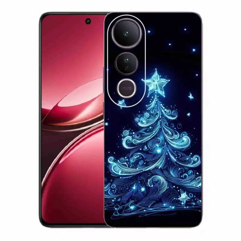 Hit Sezóny Gelový kryt mmCase na Vivo V50 Lite 4G/5G - neonový vánoční stromek 4
