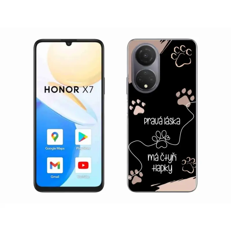 Cenová Bomba Gelový kryt mmCase na Honor X7 - psí motiv 1 černé pozadí
