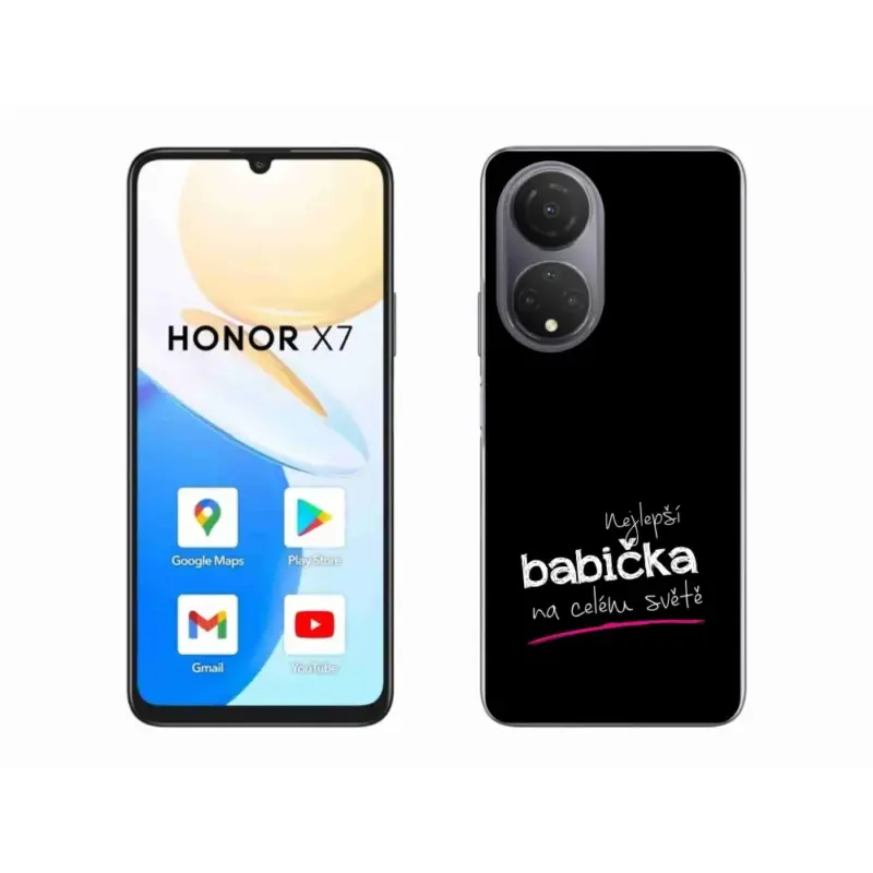 Gelový kryt mmCase na Honor X7 - nejlepší babička 4 černé pozadí Nová Kolekce