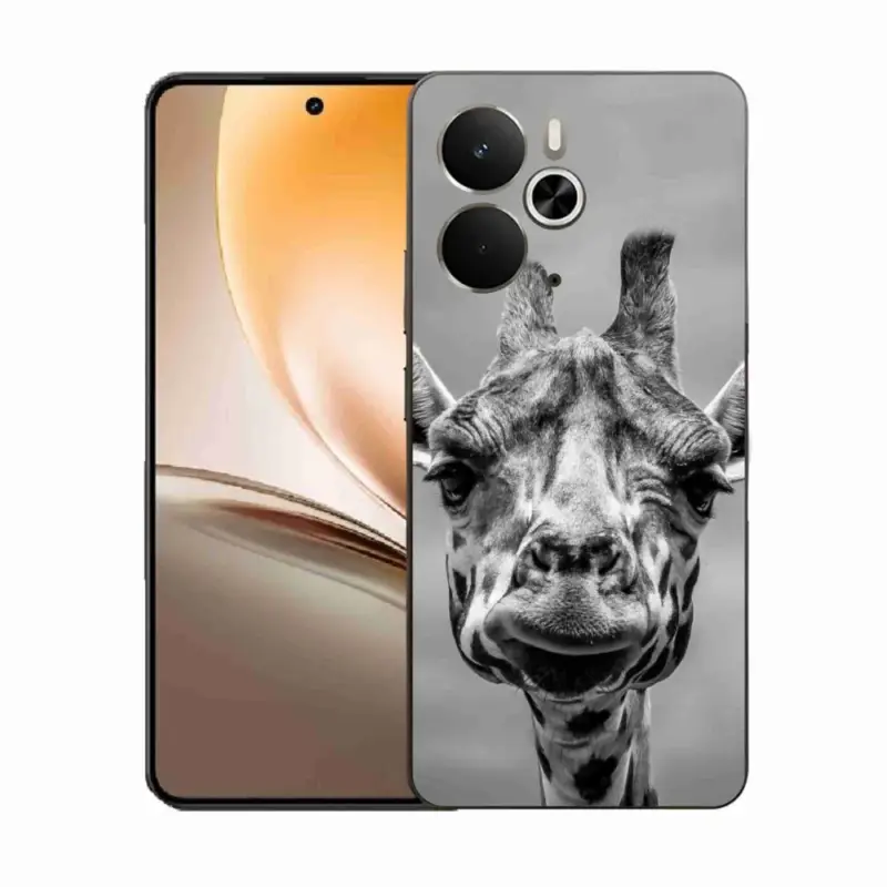 Gelový kryt mmCase na Realme 14 5G/14T 5G - černobílá žirafa Vrácení Zdarma