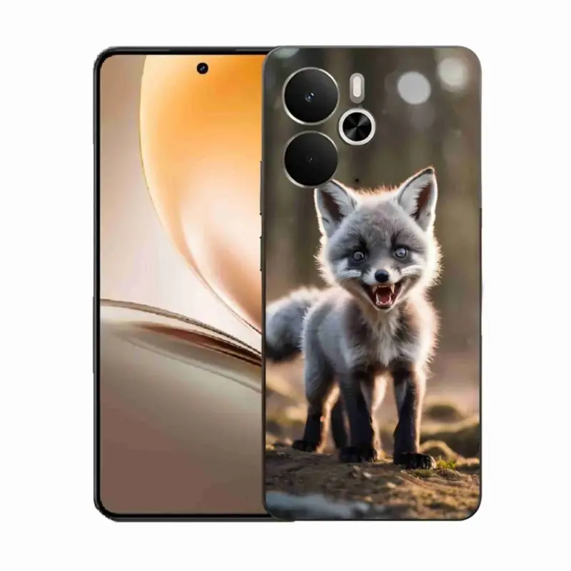 Gelový kryt mmCase na Realme 14 5G/14T 5G - rozzuřená liška Speciální Cena