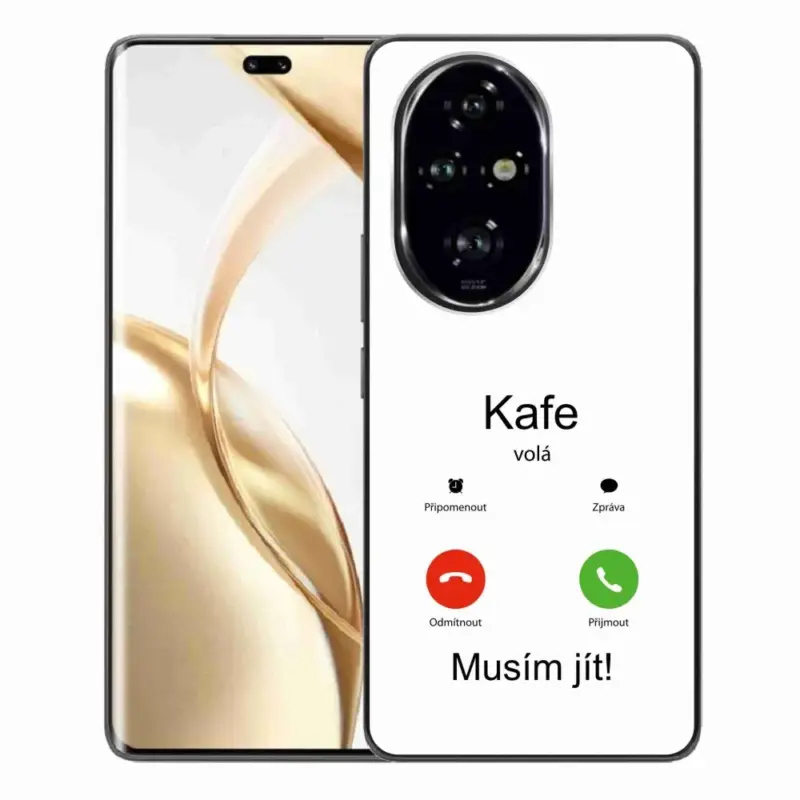 Gelový kryt mmCase na Honor 200 Pro 5G - kafe volá bílé pozadí Levný