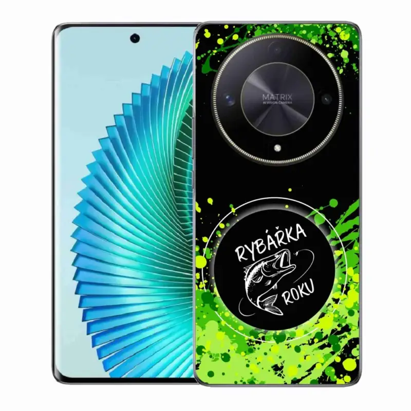 Gelový kryt mmCase na Honor Magic 6 Lite 5G - rybářka roku černé pozadí Nízká Cena