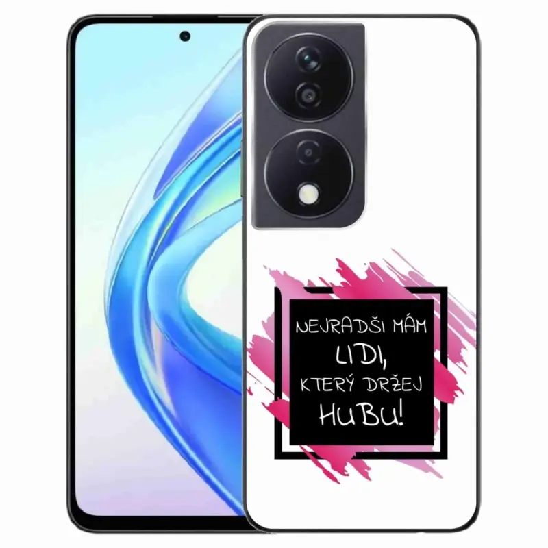 Zlevněný Gelový kryt mmCase na Honor X7b/Honor 90 Smart - vtipný text 7 černobílé pozadí