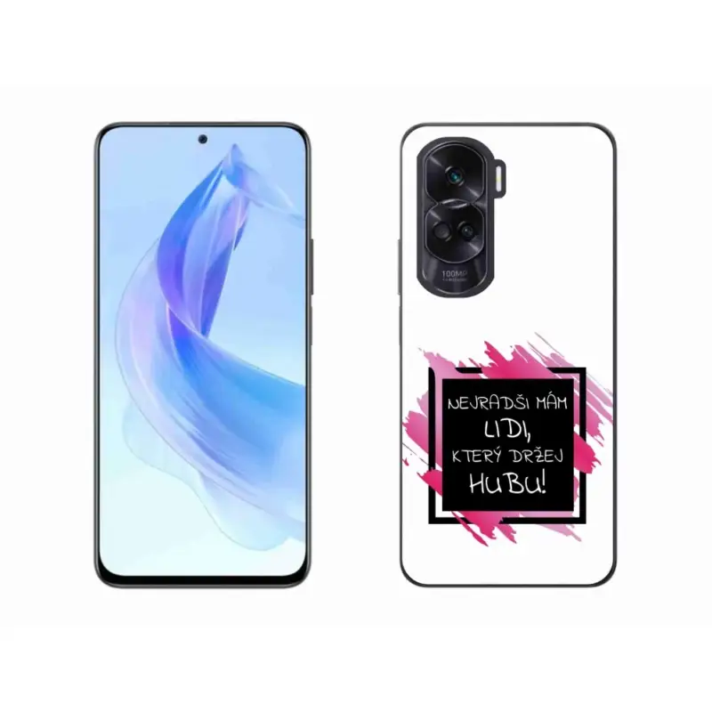 Gelový kryt mmCase na Honor 90 Lite - vtipný text 7 černobílé pozadí Sleva