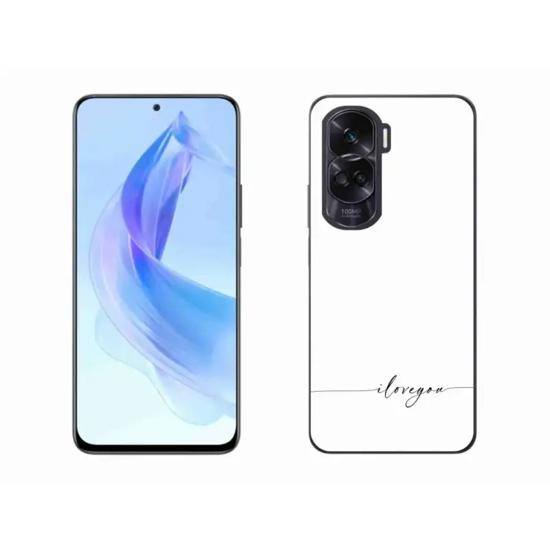 Originální Gelový kryt mmCase na Honor 90 Lite - I love you bílé pozadí