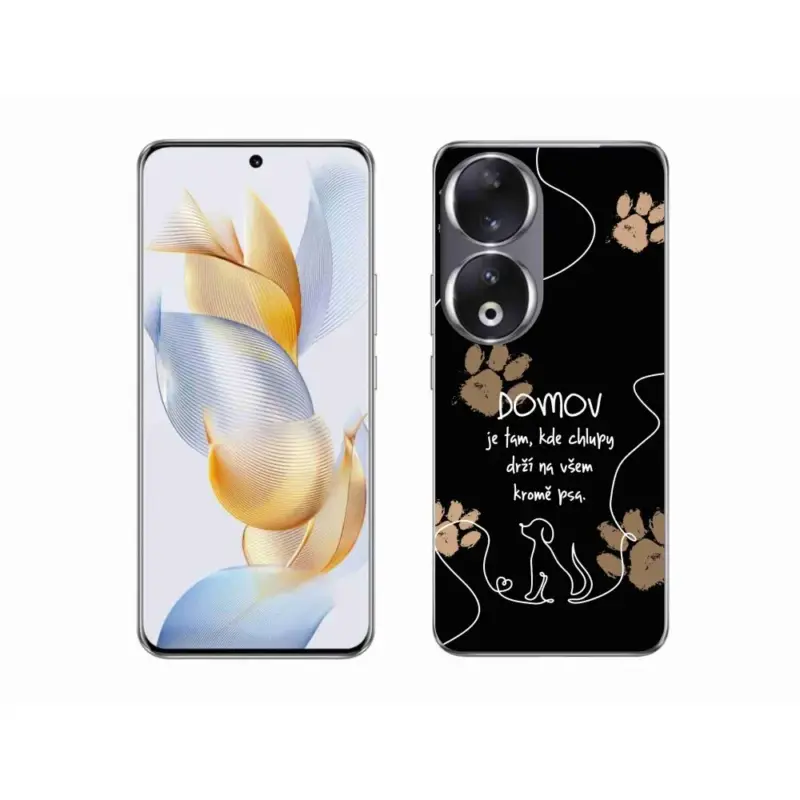 Gelový kryt mmCase na Honor 90 - psí motiv černé pozadí Hit Sezóny