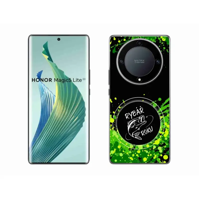 Gelový kryt mmCase na Honor Magic 5 Lite 5G - rybář roku černé pozadí Horká Nabídka