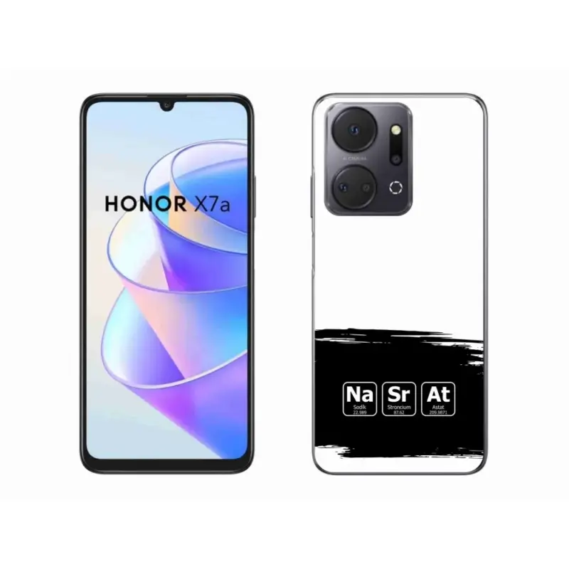 Finální Výprodej Gelový kryt mmCase na Honor X7a - chemické prvky černobílé pozadí