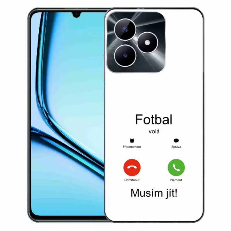 Gelový kryt mmCase na Realme Note 50 - fotbal volá bílé pozadí Expresní Doručení