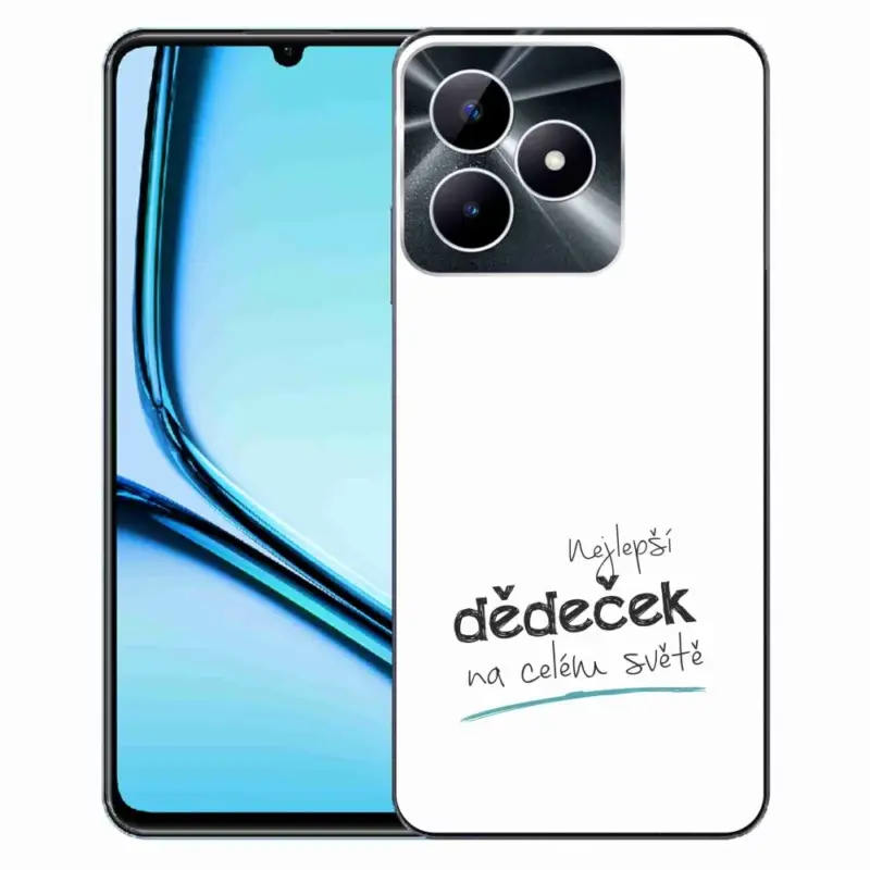 Gelový kryt mmCase na Realme Note 50 - nejlepší dědeček 3 bílé pozadí Ověřený