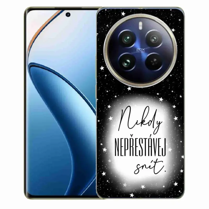 Finální Výprodej Gelový kryt mmCase na Realme 12 Pro 5G/12 Pro+ 5G - citát 1 bíločerné pozadí