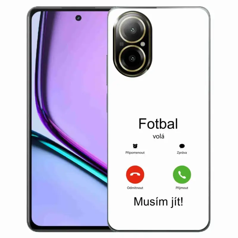Zlevněný Gelový kryt mmCase na Realme C67 - fotbal volá bílé pozadí