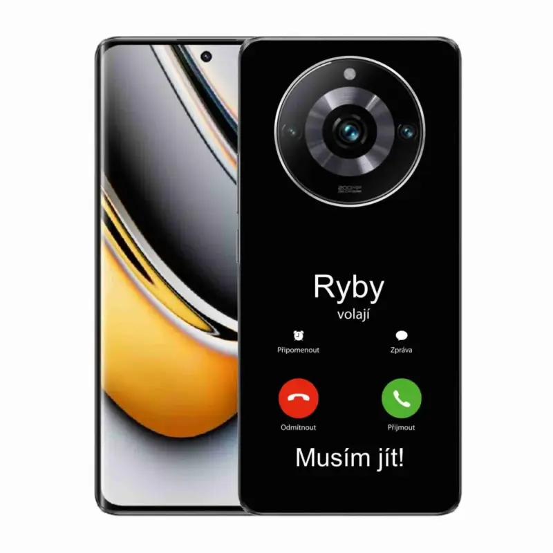 Gelový kryt mmCase na Realme 11 Pro/11 Pro+ - ryby volají černé pozadí Novinka