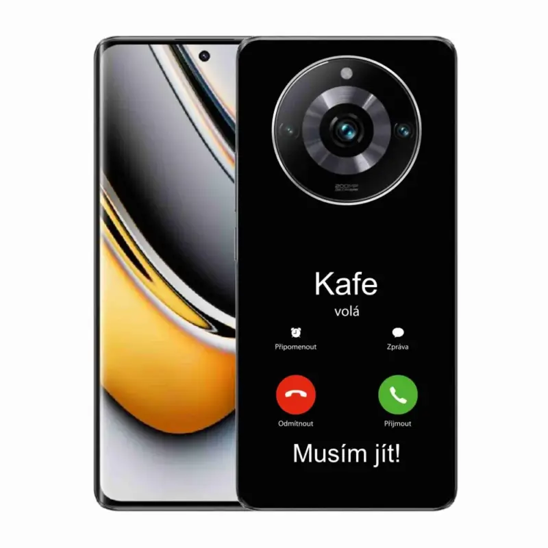 Gelový kryt mmCase na Realme 11 Pro/11 Pro+ - kafe volá černé pozadí Nízká Cena