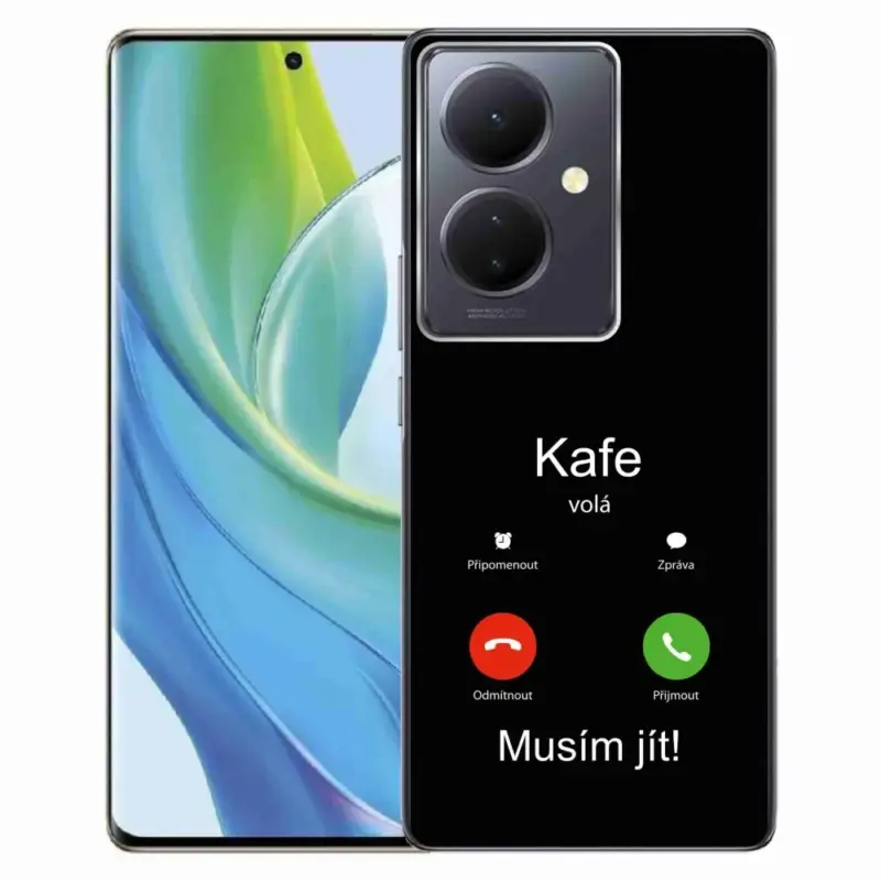 Gelový kryt mmCase na Vivo V29 Lite 5G - kafe volá černé pozadí Kup Teď