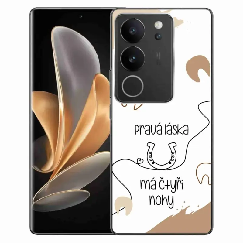 Gelový kryt mmCase na Vivo V29 5G - koňský motiv bílé pozadí Must-Have