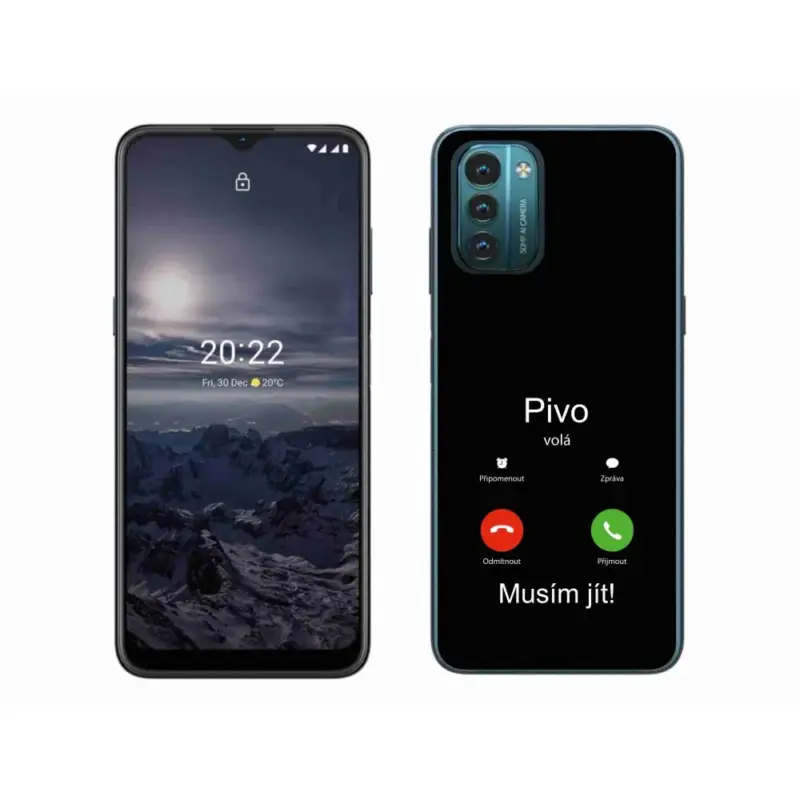 Gelový kryt mmCase na Nokia G11/G21 - pivo volá černé pozadí Výprodej