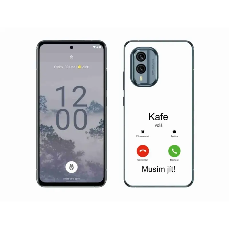 Gelový kryt mmCase na Nokia X30 5G - kafe volá bílé pozadí Nejlepší Volba