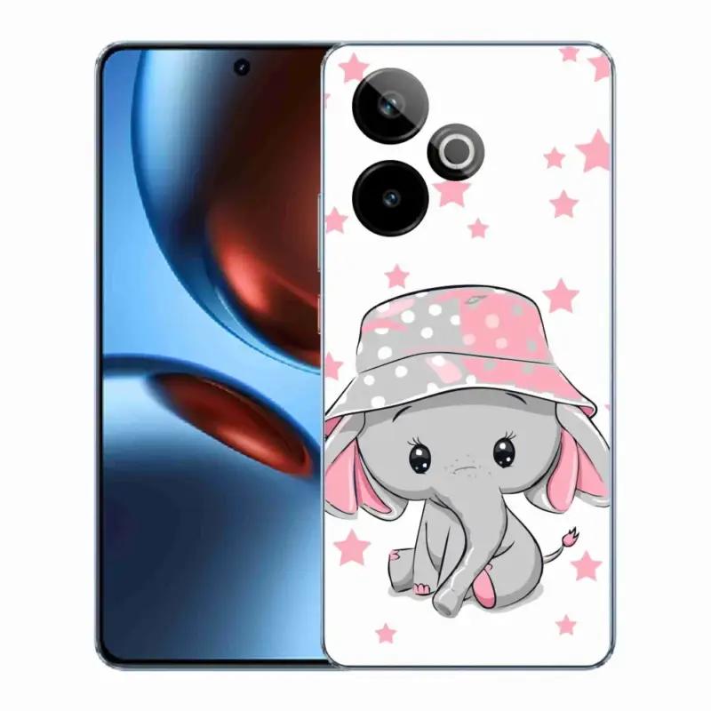 Gelový kryt mmCase na Realme GT 7 5G/GT 7T 5G - růžový slon Rychlé Dodání