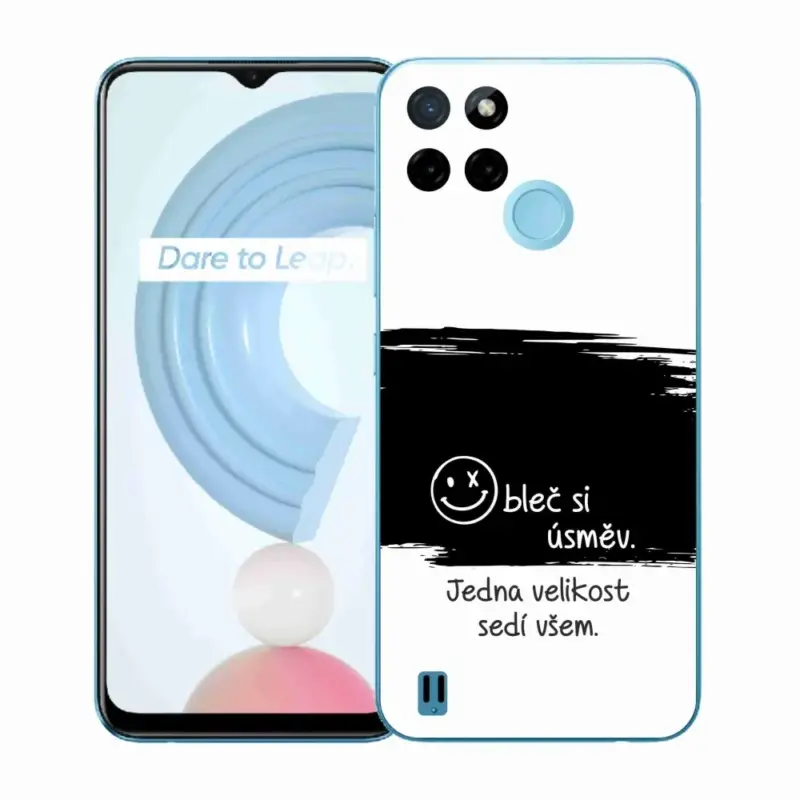 Nejprodávanější Gelový kryt mmCase na Realme C21Y/C25Y - vtipný text 8 černobílé pozadí