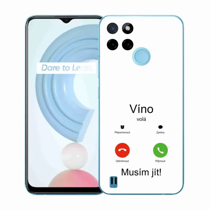 Gelový kryt mmCase na Realme C21Y/C25Y - víno volá bílé pozadí Vysoce Kvalitní