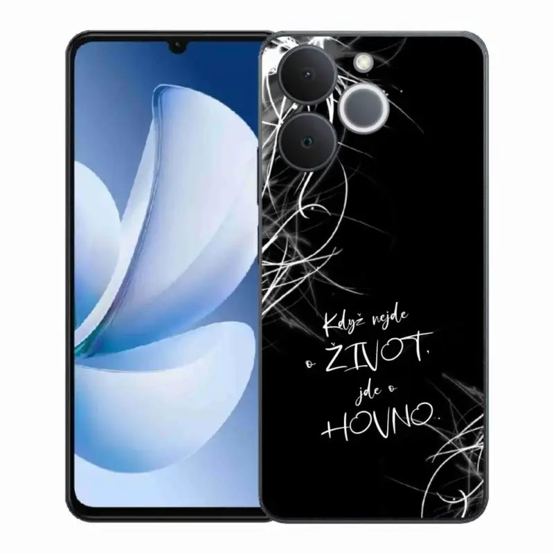 Finální Výprodej Gelový kryt mmCase na Realme Note 70T - vtipný text 16 černé pozadí
