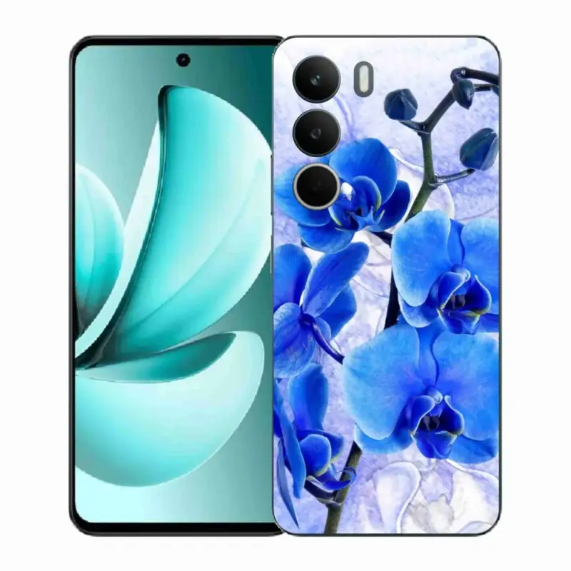 Finální Výprodej Gelový kryt mmCase na Realme C71 - modré květy