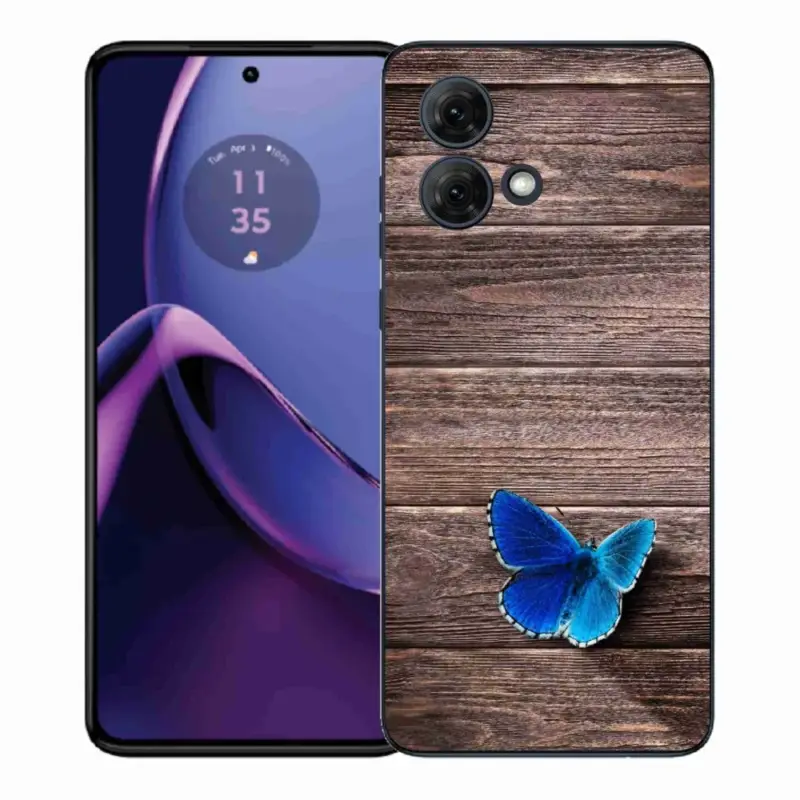 Akční Cena Gelový kryt mmCase na Motorola Moto G84 5G - modrý motýl 1