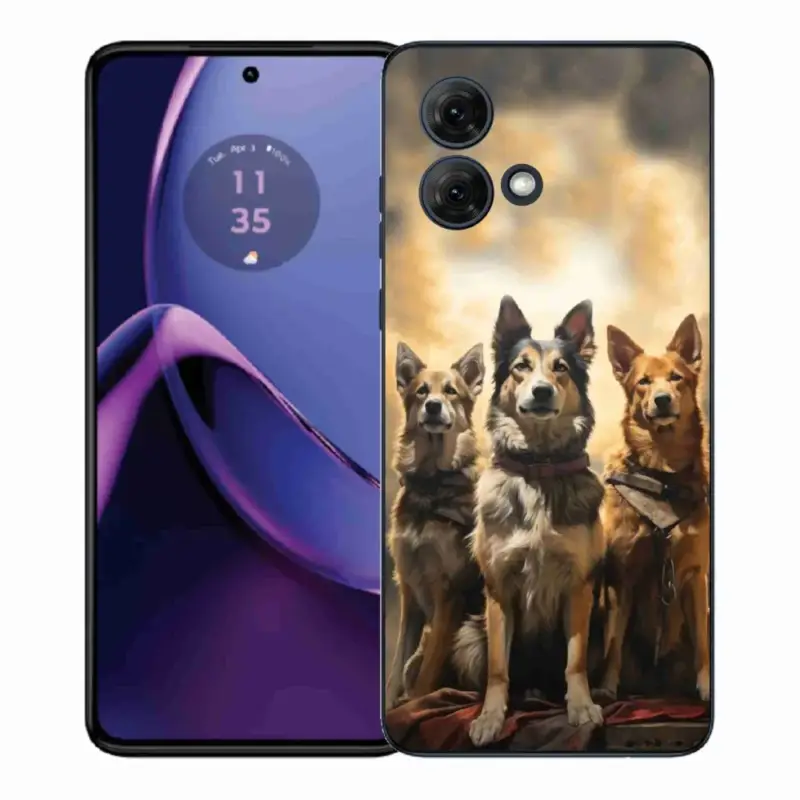 Výprodej Gelový kryt mmCase na Motorola Moto G84 5G - tři psi